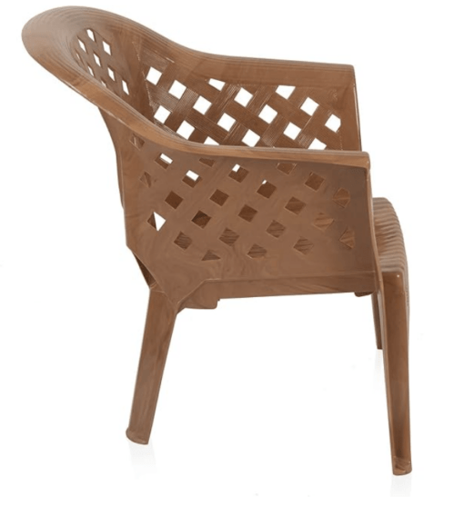 Nilkamal SOLOCANE Plastic Mid Back with Arm Chair | Chairs for Home| Dining Room| Bedroom| Kitchen| Living Room| Office - Outdoor - Garden | Dust Free |100% Polypropylene Stackable Chairs (Pear Wood) - Image 3